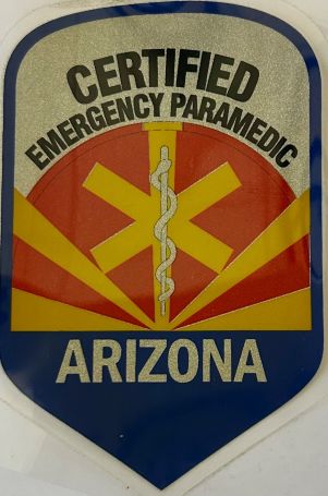 ARIZONA (AZ) CERTIFIED EMERGENCY PARAMEDIC STICKER.